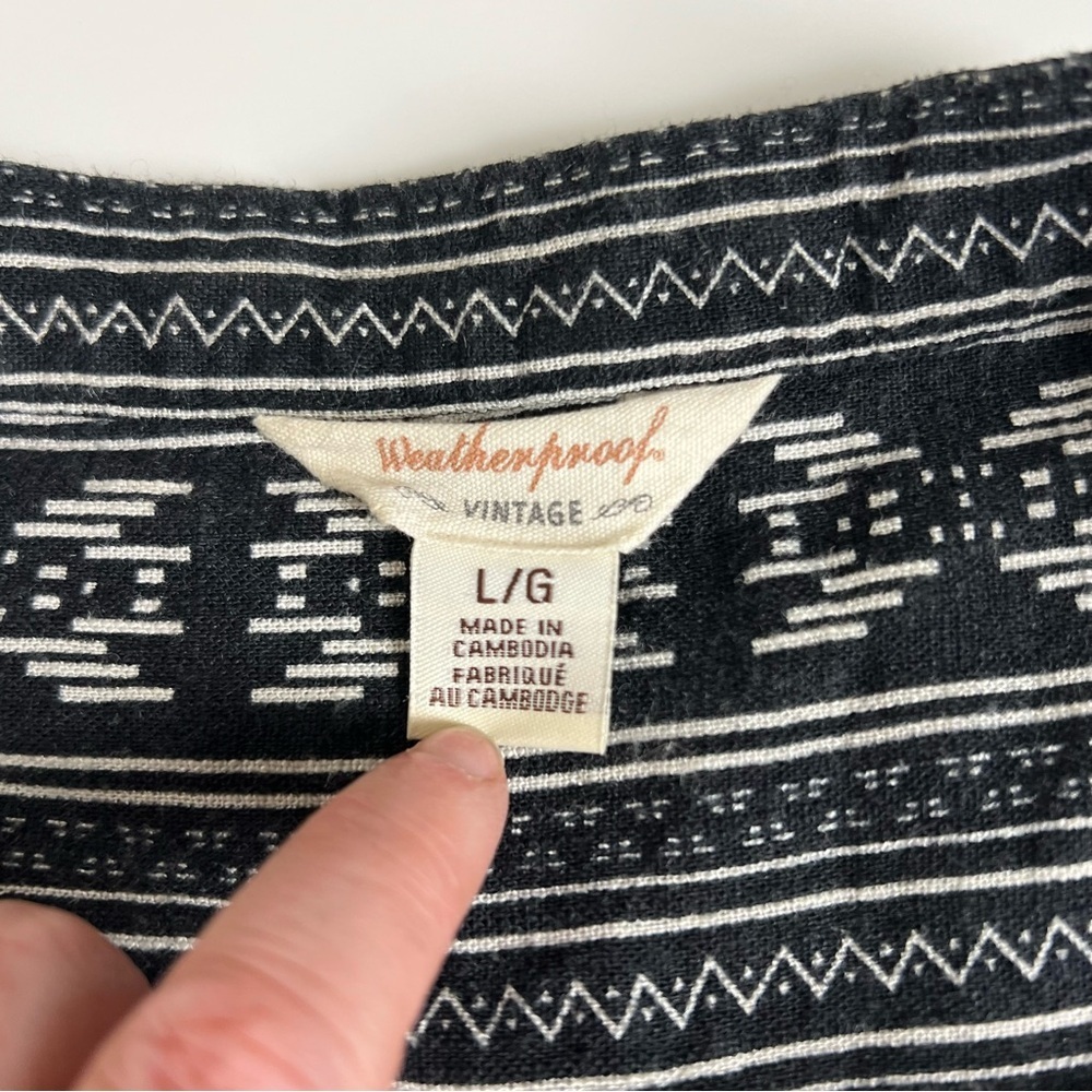 Boho Tribal Print Sleeveless Top - Weatherproof Vintage - Linen Blend - Large - Picture 3 of 6
